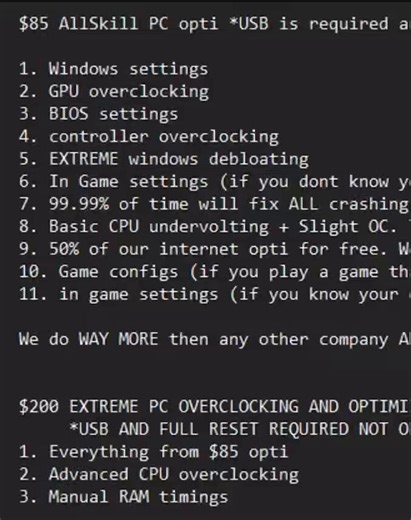 HUGE PROMO$85 PC Opti for only $40, my opti already did MORE then every optimizers $250+ opti, AND NOW ITS ONLY $40 If you buy PC promo/already have our opti u can get internet Opti for only $25 Skip line (get done asap) is only $100 TOTAL