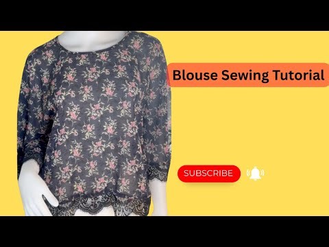 Beginner-Friendly Blouse Sewing: Flowy Top with Elastic Waist & 3/4 Sleeves