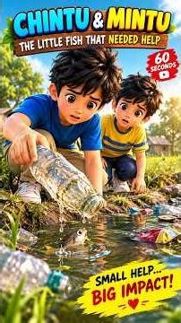 Chintu Mintu Clean a Polluted Pond to Save Fish! #ytshorts #ytfeedshorts #trending #trend
