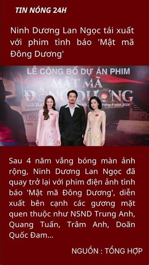 Ninh Dương Lan Ngọc tái xuất với phim tình báo 'Mật mã Đông Dương'