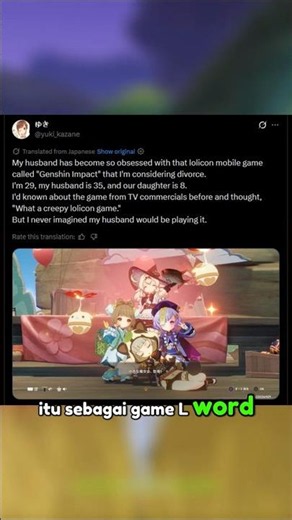 Wanita Jepang ini ngamuk karena suaminya main Genshin Impact, eh tapi tunggu dulu...