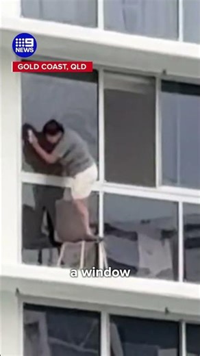 Woman's window cleaning method raises eyebrows | 9 News Australia