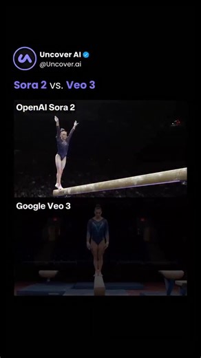 AI Tools & News | Technology | Artificial Intelligence on Instagram: "Which's better? 👀🤔 Both models were tested with the same prompt: 'a gymnast flips on a balance beam. cinematic'"