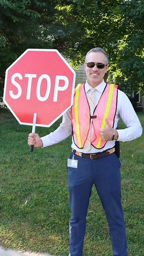 Walled Lake Central principal Kyle Meteyer swapped his suit jacket for a safety vest this morning to help get Oakley Park Elementary students to school safely 🚸 #WEareWLCSD Interested in the crossing guard opening? Email trylesc@oakgov.com | Walled Lake Consolidated School District