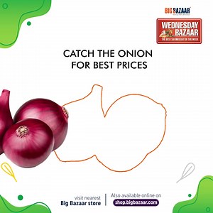 40K views · 139 reactions | Screenshot the Onion and get our exclusive ONLINE offer! Get Onions at Rs.1/Kg at shop.bigbazaar.com. Offer Valid Only For Today. Shop now https://bit.ly/3liQmaV | Big Bazaar | Facebook