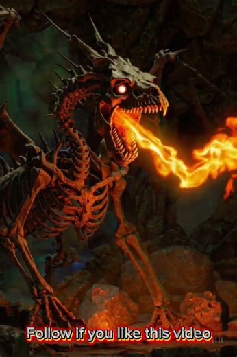"Skeleton Dragon Awakens | Fire-Breathing Undead Beast"