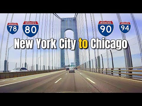 Driving From New York City to Chicago , Interstate Highways Travel, USA Road Trip , I80 , i90 ,I94
