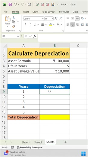 Calculate Depreciation In Excel #reelschallengereelschallenge #viralreelschallenge2025viralreelschallengejaiviralreelschallengeviralreelschallenge #facebookreelsviral #exctips #viralreelsfacebook #viralreelschallenge #reelschallenge #viralphotochallenge #facebookreel #viralpost | excel_learning_by_ankur_munjal
