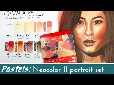 Using Pastels like Watercolor | Neocolor II portrait set