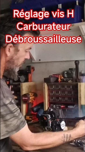 réglages vis H Carburateur débroussailleuse #mechanic #brushcutter