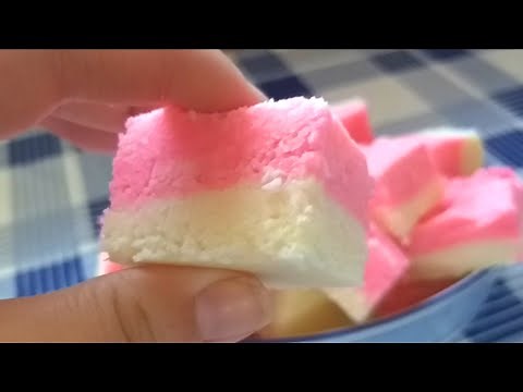 Coconut Ice (How to make coconut ice) (quick and easy)(simple recipe) (rose flavoured) | Just Anya