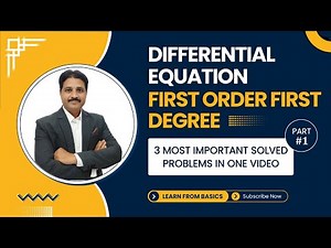 DIFFERENTIAL EQUATION OF FIRST ORDER AND FIRST DEGREE 3 SOLVED PROBLEMS (PART 1)