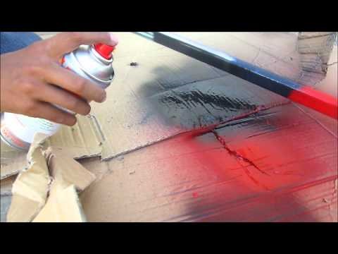 how to spray paint a hockey stick