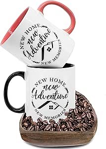 New Home Adventure Mugs - House Warming Gifts for Newlywed Couple - First Time House Warming Gifts - Pack of 2, 11 Oz