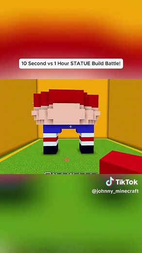 10 Second vs 1 Hour Statue Build Battle in Minecraft