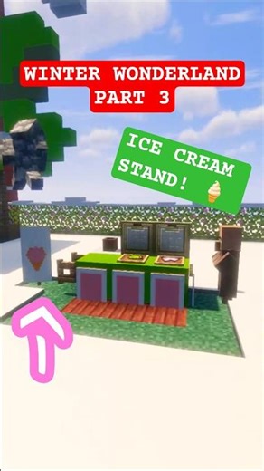 Winter Wonderland in Minecraft! Ice Cream Stand ran by a local villager! #Minecraft #christmas #Xmas