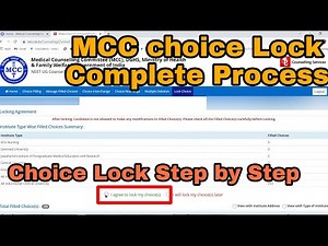 How do you lock MCC choice||complete MCC Choice Lock Process||MCC Choice Lock kaise kere||