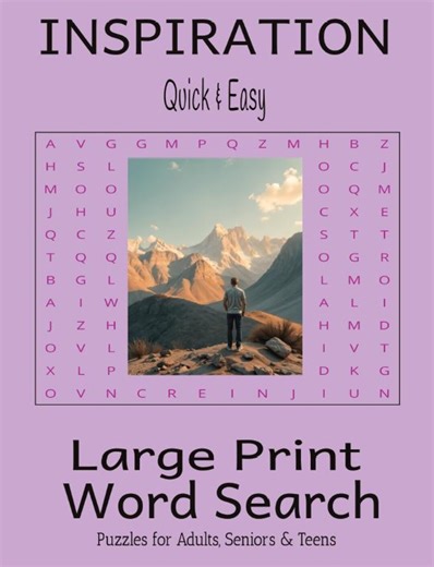 Inspiration Word Search Book | Large Print Easy Puzzles for Adults & Seniors - Etsy