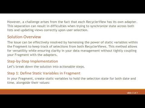 How to Change RecyclerView Items and Get Selected Data in an Android Fragment