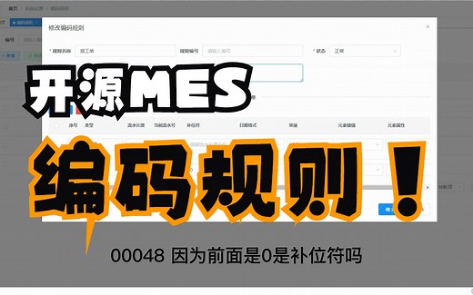 【开源MES】自定义编码生成规则,生成单据编号和产品SN码