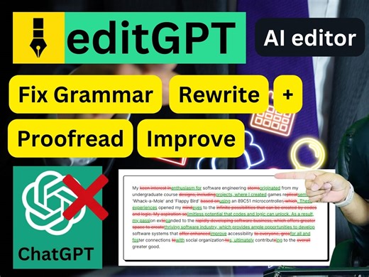 How to use editGPT to fix grammar, rewrite, proofread and improve text