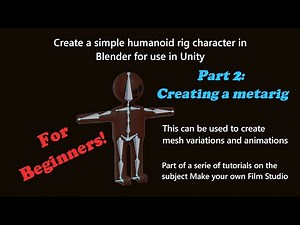 Create a simple humanoid rig character in Blender for use in Unity - Part 2: Creating a metarig