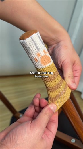 These knitted chair leg protectors are way more sustainable than the silicone ones. You can just toss them in the wash and reuse them whenever they get dirty. #chairlegprotectors #ecofriendlyproducts #sustainableliving #ecofriendly #tiktokshopfinds