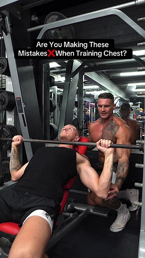 Are you making these mistakes❌when training chest? Improve your chest gains with these simple adjustments to your technique! #chest #chestday #chestworkout #gym #gymtips