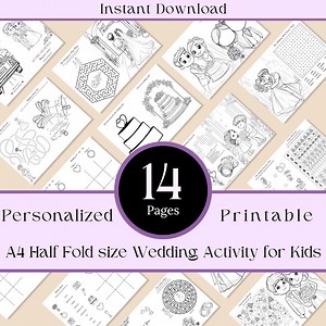Personalized Editable Wedding Coloring Book | Kids Activity Book | Wedding Gifts | Kids Wedding Activity | Wedding Favor | Wedding Booklet - Etsy