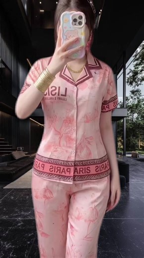 Piijama dài lụa mềm mịn mát