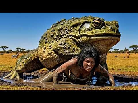 Life 3.4 Million Years Ago — Giant Frog and Homo habilis