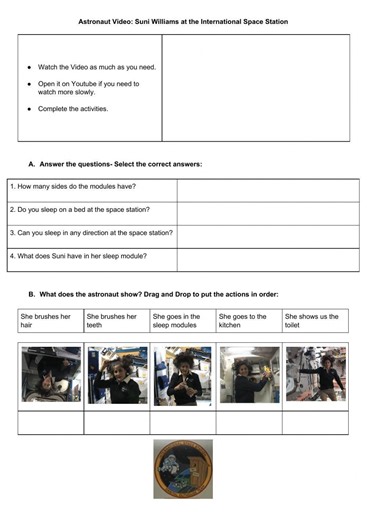 Video: Astronaut Video worksheet