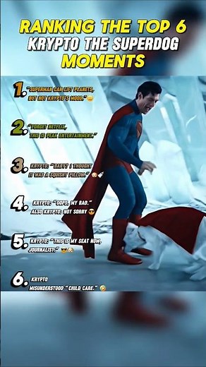 Ranking the top 6 Krypto The SuperDog moments #superman2025 #rankingthetop6moments #krypto#superman