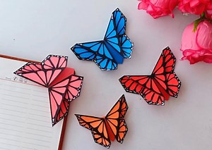 روش درست کردن بوکمارک کتاب پروانه ای با استفاده از اوریگامی