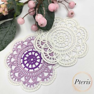 Round Crochet Coaster Machine Embroidery Design for 4x4 Hoops | in the Hoop Project - Etsy