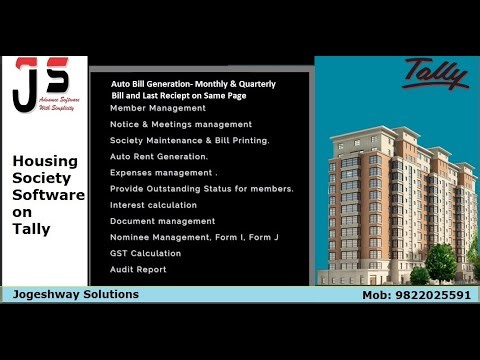 Housing Society Software in Tally