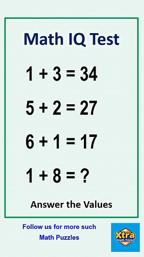 16K views · 16 reactions | Can you solve it? Answer in the Comment box. IQ Test | Riddles | Solve the puzzle | Maths Reasoning | Math Puzzles | Math Tricks #mathtricks #mathstricks #iqtest #riddles #puzzles #mathpuzzle #puzzletime #reasoning #feeds #reelsforyou #explore #foryou | Xtra Math Tricks | Facebook