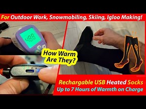 USB Rechargeable Heated Socks - How Warm Are They Really? Winter Electric Socks For Snowmobiling