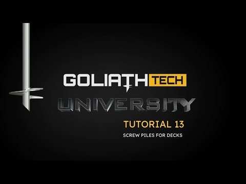 TUTORIAL #13 - Screw piles for decks