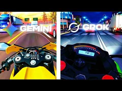 AI Showdown: I Made Gemini and Grok Build Traffic Rider!