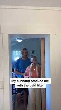 My husband pranked me with the bald filter #shorts