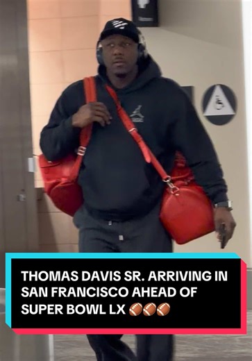 Thomas Davis's Arrival in San Francisco for Super Bowl LX