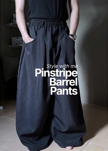 Styling Pinstripe Barrel Pants for Men's Fashion