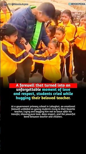 A farewell turned unforgettable as students cried, hugging their beloved teacher with love/respect.