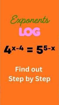 “4^(x−4) = 5^(5−x) | Olympiad Level Trick #learnmath