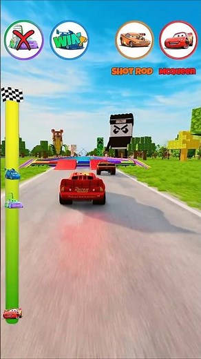 💛McQueen vs Shot Rod vs Wingo vs DJ #3💥💨 #beamingdrive