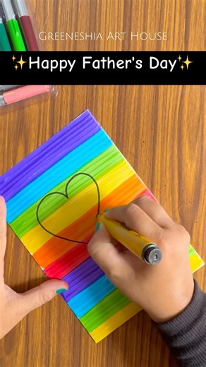 No Glue Cute Father’s Day Card Idea❤️ #shorts #fathersday #shortvideo #diy