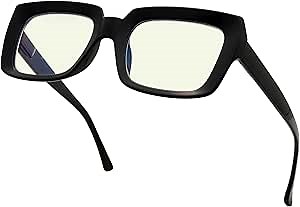Eyekepper Square Computer Reading Glasses - Blue Light Filter Readers Women - UV420 Protection Oversized Reading Glasses - Black +1.75