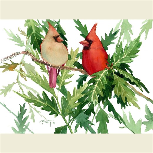 Watercolor Cardinal Bird Artwork, an Original Painting by Artist Suren - Etsy