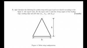 (a) Calculate the following for a delta wing with span b and ro... | Filo